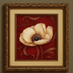 Golden Bloom on Crimson