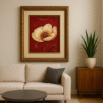 Golden Bloom on Crimson - Image 3